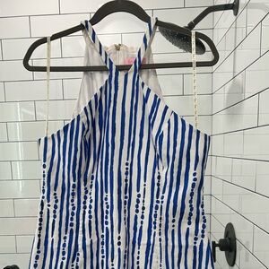 Lilly Pulitzer Blue and White Striped Dress size 12